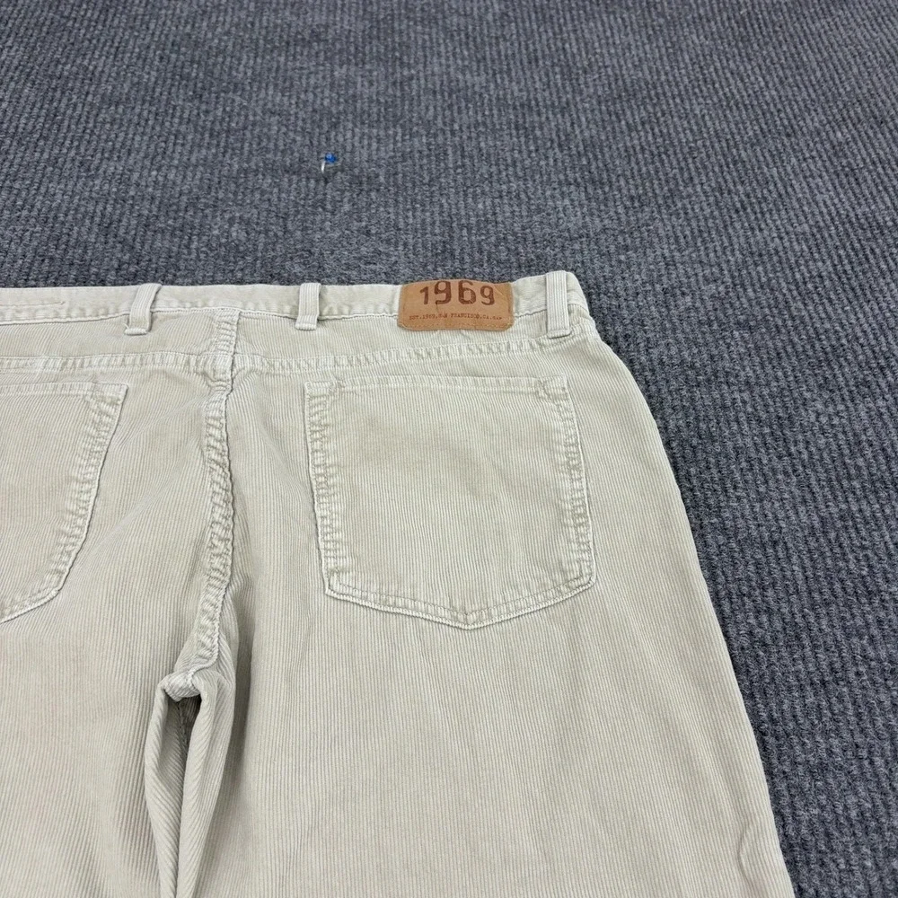 Gap Pants Mens 36x30 Beige Corduroy Low Rise Straight Fit Casual Classic Style